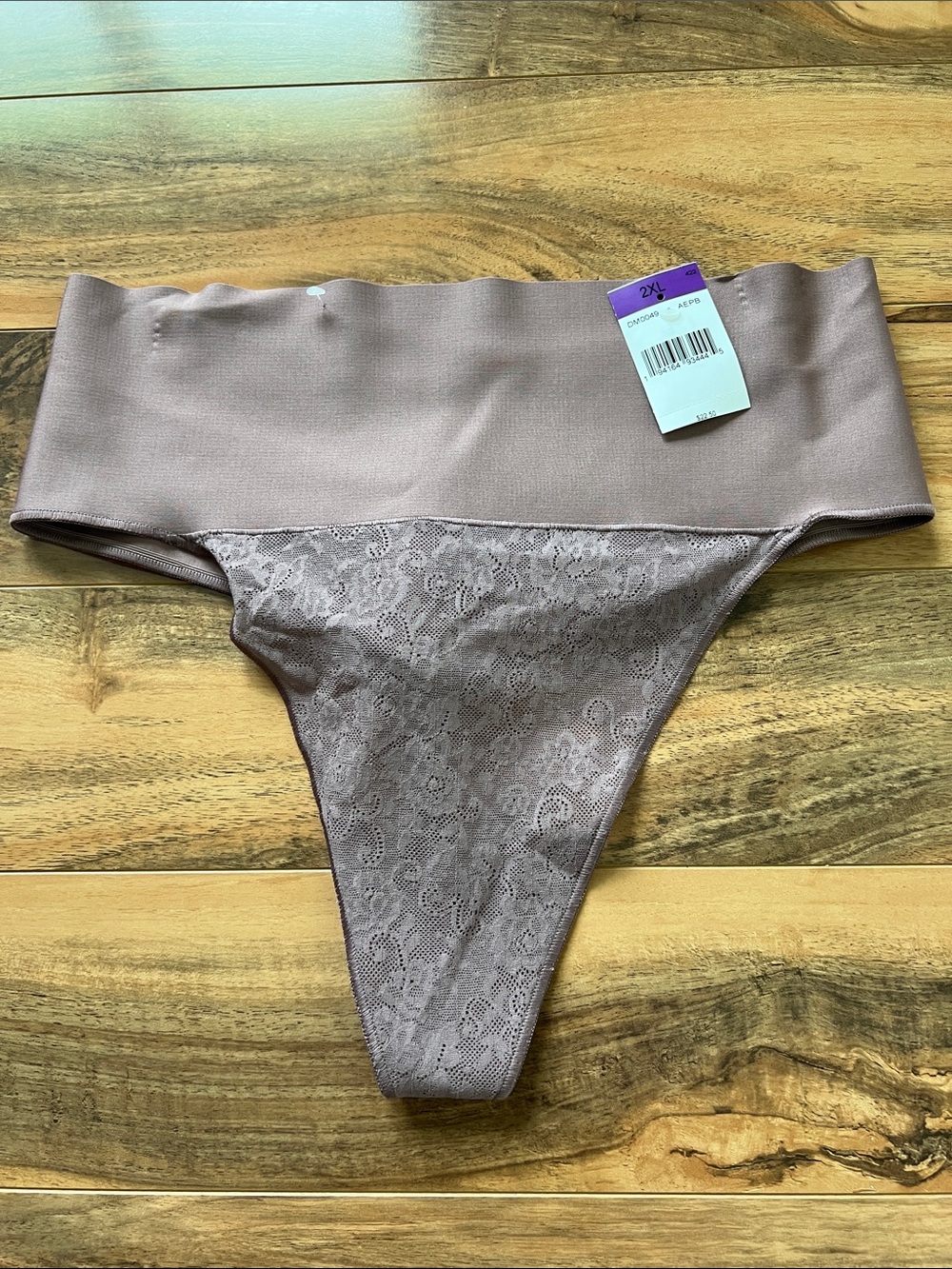Maidenform Mauve Lace Firm Control Shapewear Thong Panties NWT No Show Size 2XL